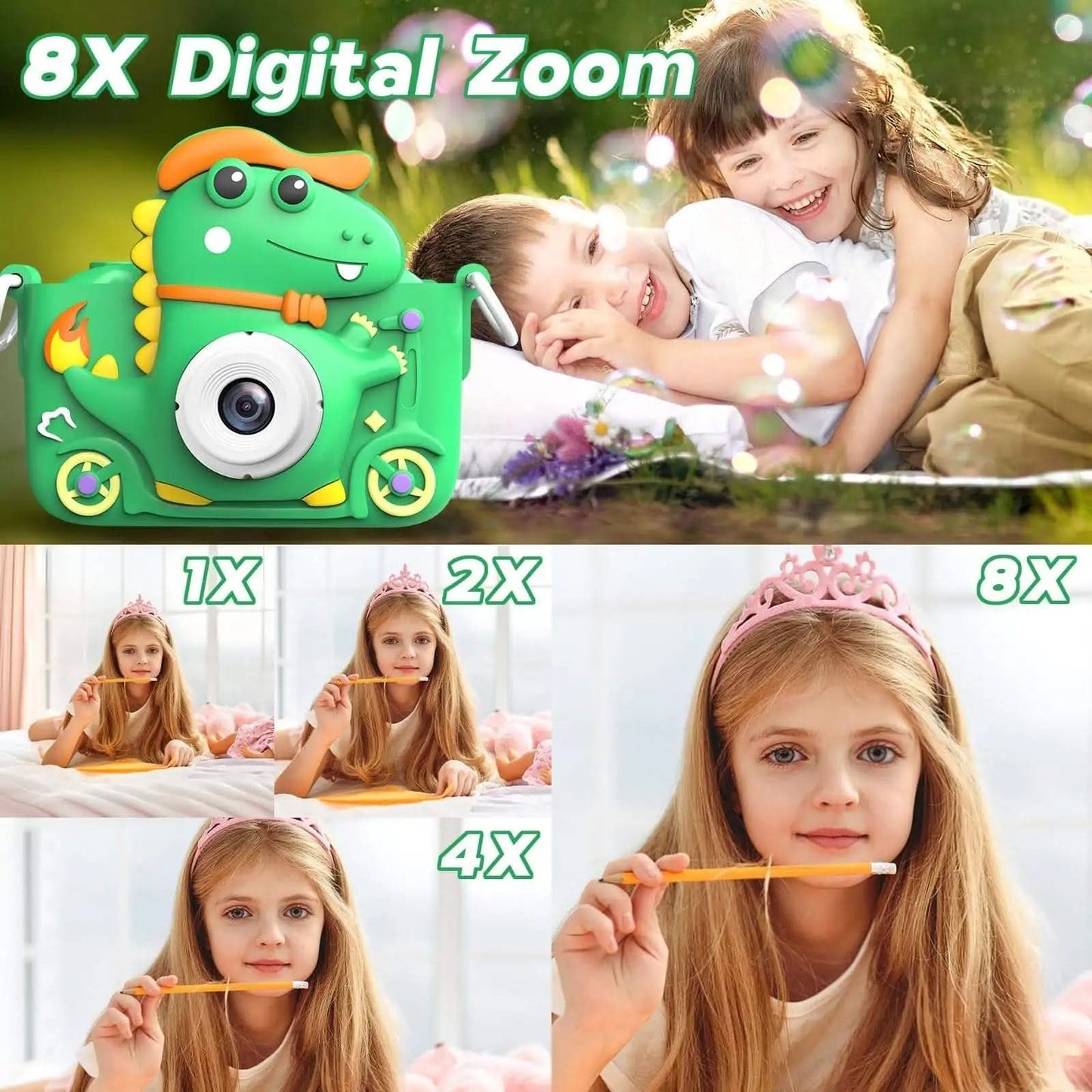 Norvo | Dinosaur kamera for barn med 1080p HD