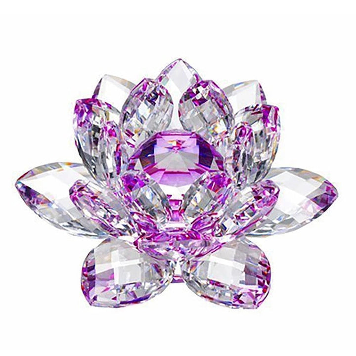 Norvo | 80Mm Kvarts Krystaller Lotusblomst Håndverk Glass Fengshui Ornamenter Helbredende Krystaller Hjem Fest Wicca Dekorasjon Yoga Gaver Suvenir