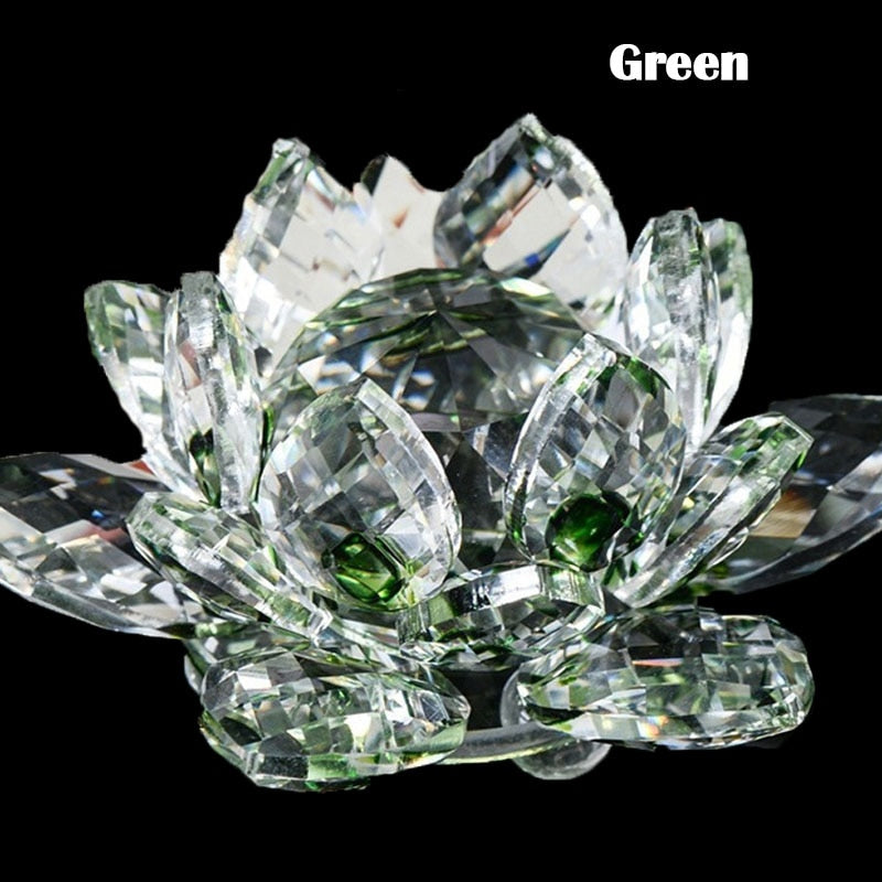 Norvo | 80Mm Kvarts Krystaller Lotusblomst Håndverk Glass Fengshui Ornamenter Helbredende Krystaller Hjem Fest Wicca Dekorasjon Yoga Gaver Suvenir