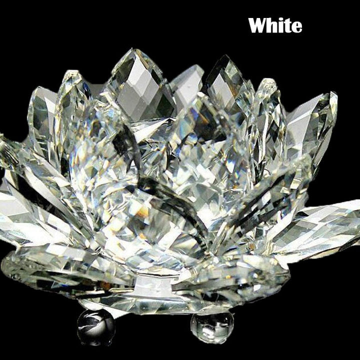 Norvo | 80Mm Kvarts Krystaller Lotusblomst Håndverk Glass Fengshui Ornamenter Helbredende Krystaller Hjem Fest Wicca Dekorasjon Yoga Gaver Suvenir