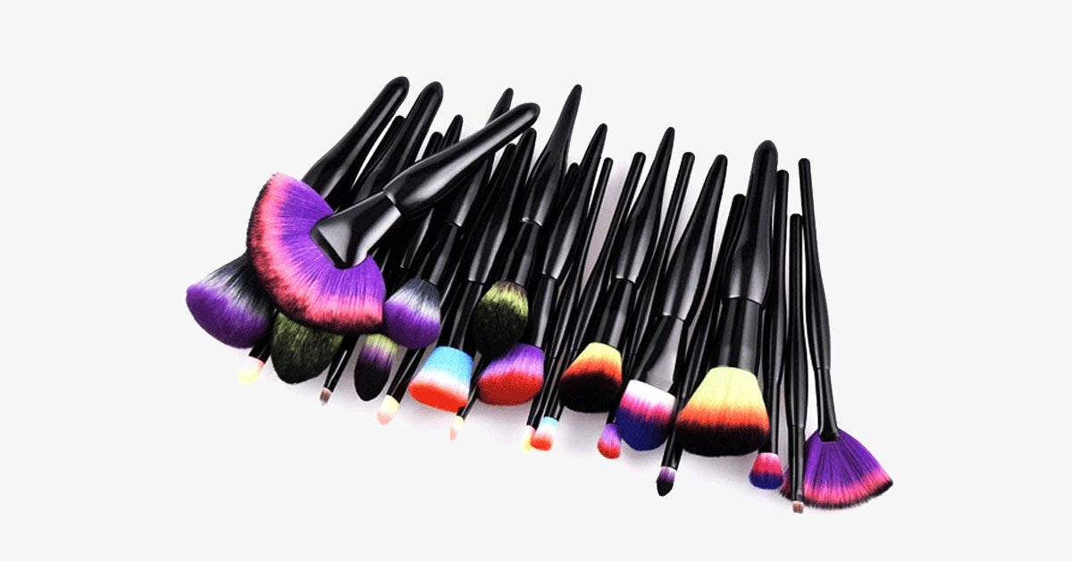 Norvo | Midnight Rainbow Makeup Brush Set of 22 - Legg til et sprut av farge til sminkebordet ditt