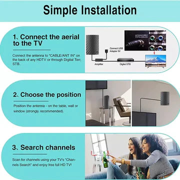 Norvo | Langdistanse Innendørs HDTV 4K Digital Antenne 600 Miles