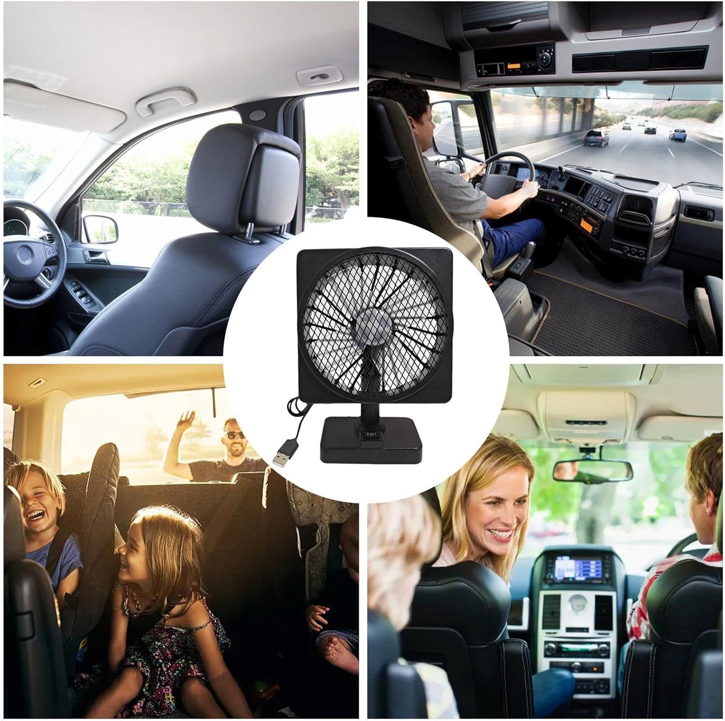 Norvo | 12V USB Luftsirkulator Bilstyling Kjølevifte med 360° Rotasjon (1+1 GRATIS) – Aurovent