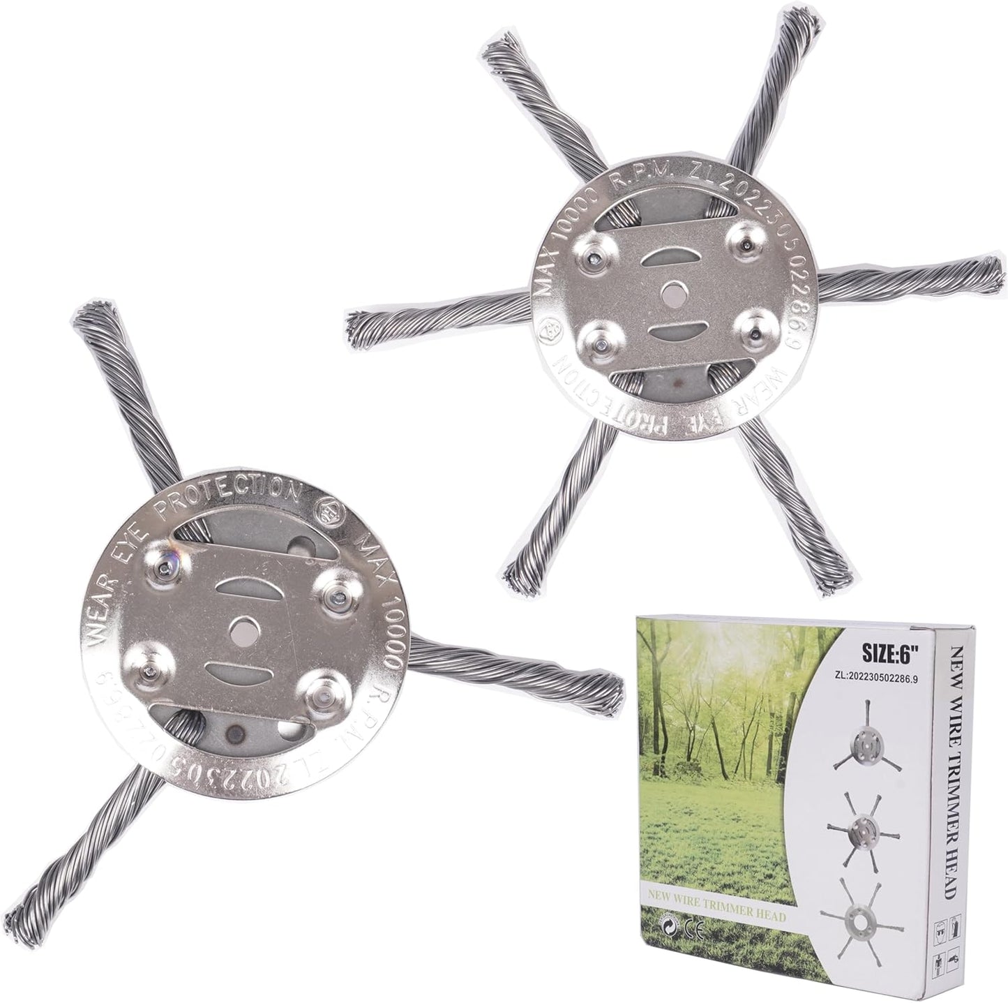 Norvo | 6" Tvunnet Tråd Ugressbørste – Stål Trimmerhode for 5 mm Aks Elektriske Gressklippere