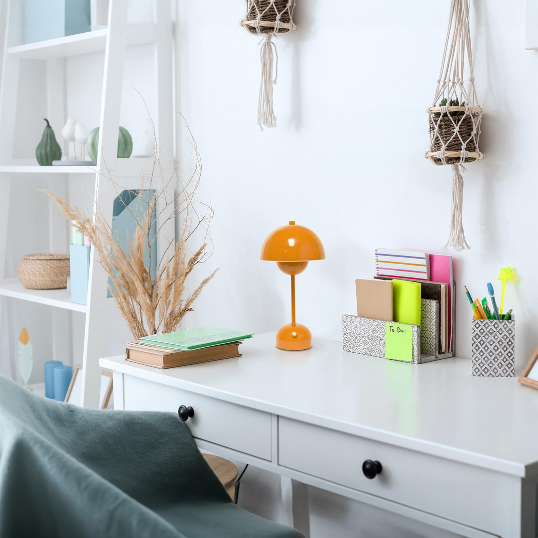 Norvo | Enkle design LED berøringslampe, 11.8" bærbar & oppladbar sopp i oransje