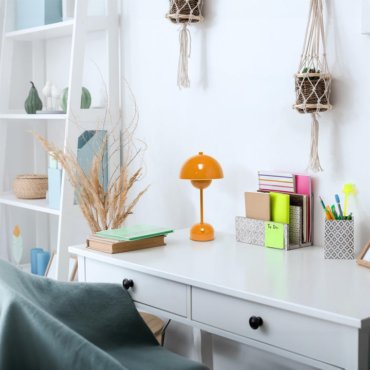 Norvo | Enkle design LED berøringslampe, 11.8" bærbar & oppladbar sopp i oransje