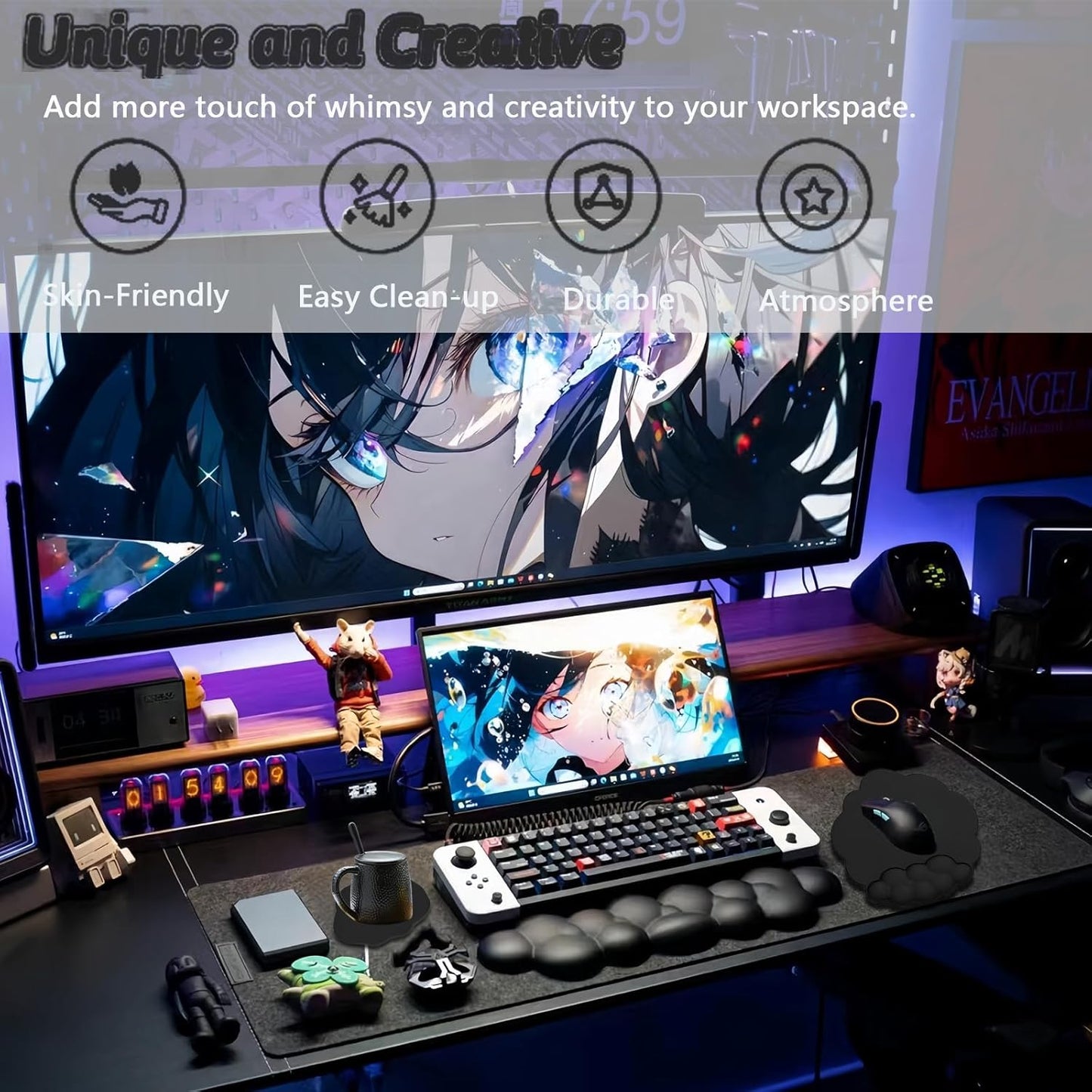 Frendorf | Skyformet Ergonomisk Håndleddstøtte Sett med Musematte & Underlag – Zeyora