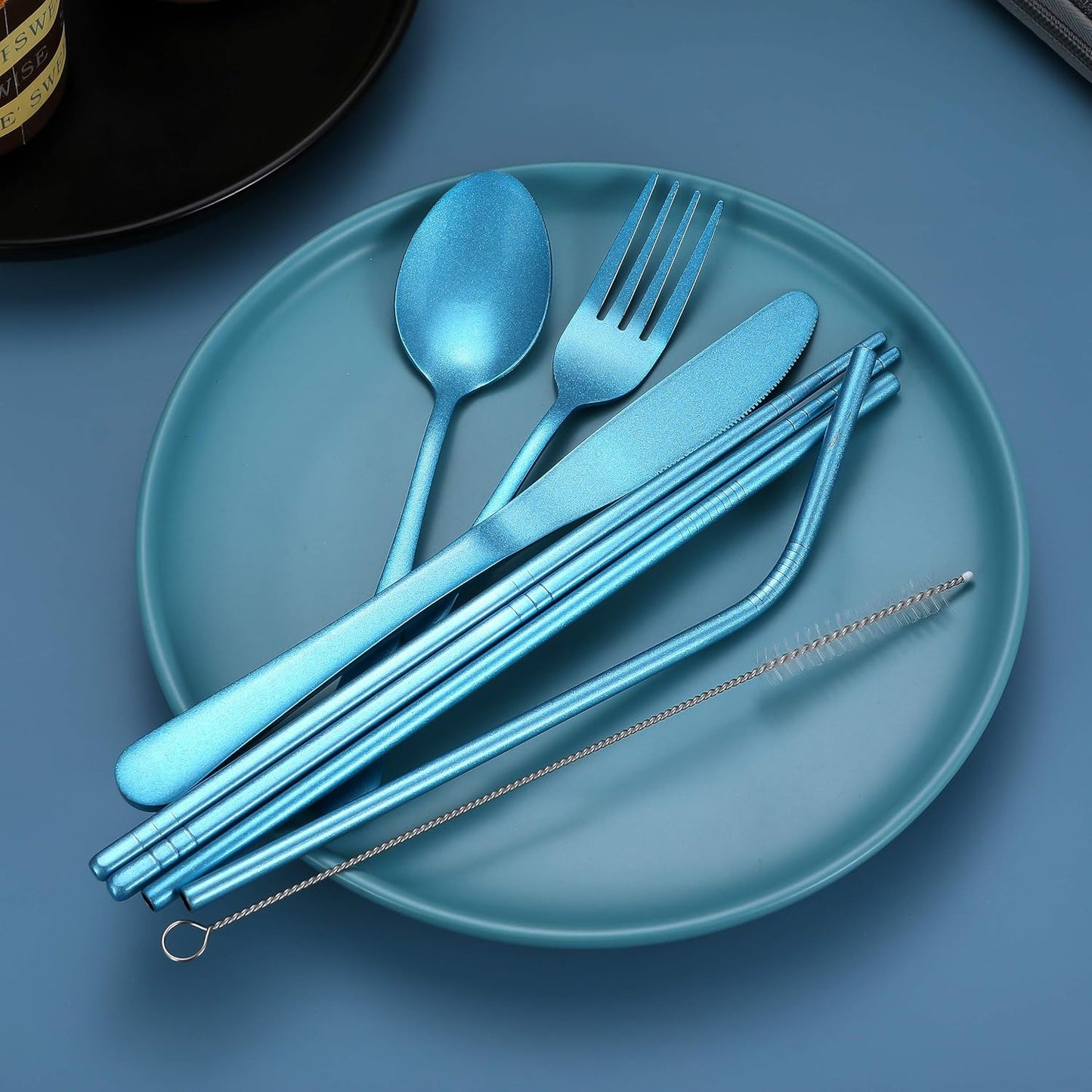 Norvo | Bestikksett GoCutlery | 4-delt for på farten | Rustfritt stål & BPA-fritt | Med transportcase