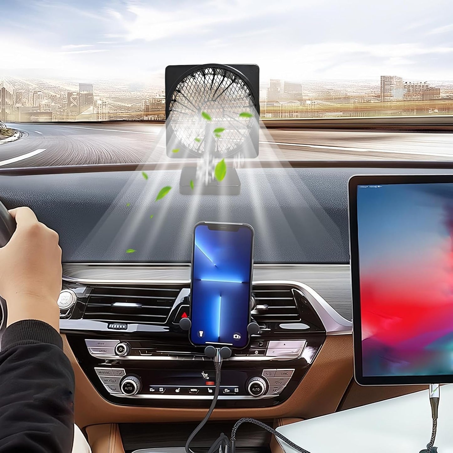 Frendorf | 12V USB Luftsirkulator Bil AC Kjølevifte med 360° Rotasjon (1+1 GRATIS) – Aurovent