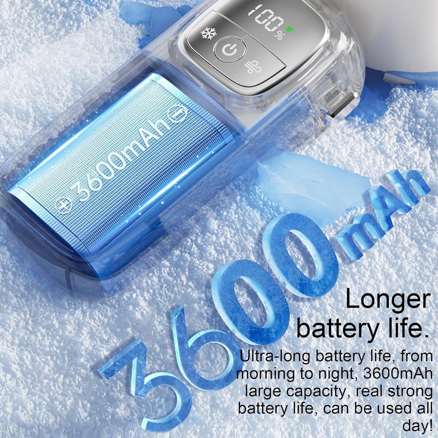 Norvo | Bærbar sammenleggbar håndholdt vifte med LED-skjerm 100 hastigheter