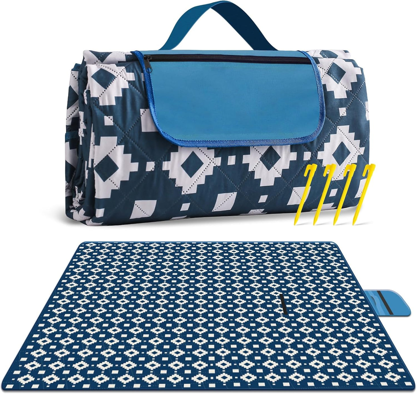 Norvo | Ekstra stor vanntett piknikteppe 200 × 200 cm med 3 lag – MeadowRest