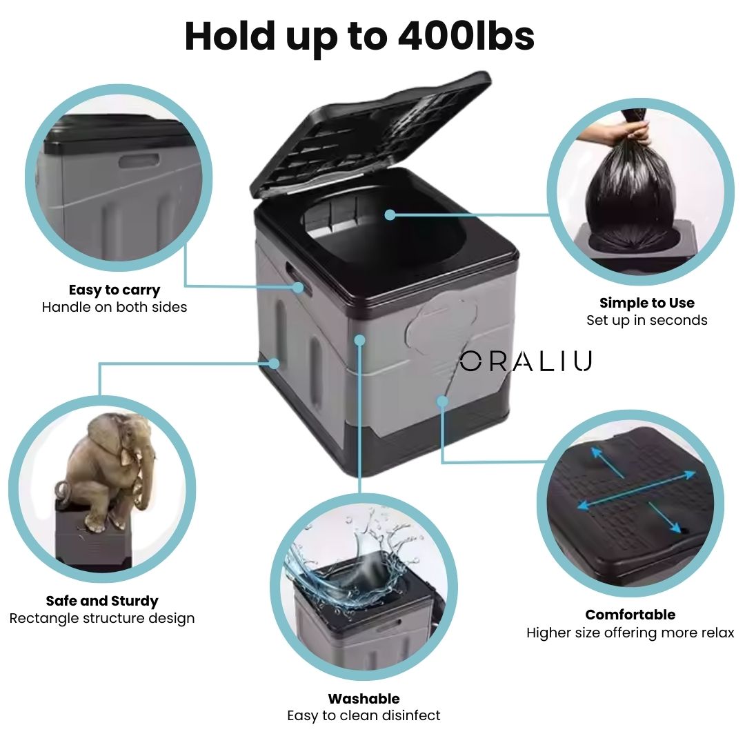 Norvo | Bærbar sammenleggbar toalett – Ideell for camping, festivaler og reise