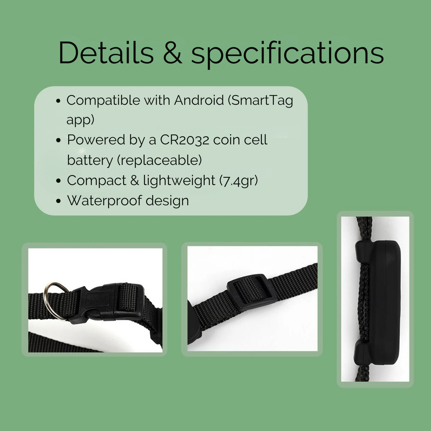 Norvo | AnimalTracker Mini – Smart hunde- og katte Bluetooth halsbånd tracker