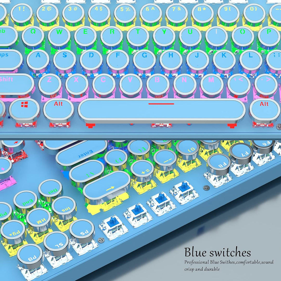 Norvo | 87-Tast Mekanisk Gaming Tastatur RGB Bakgrunnsbelyst Blå Bryter