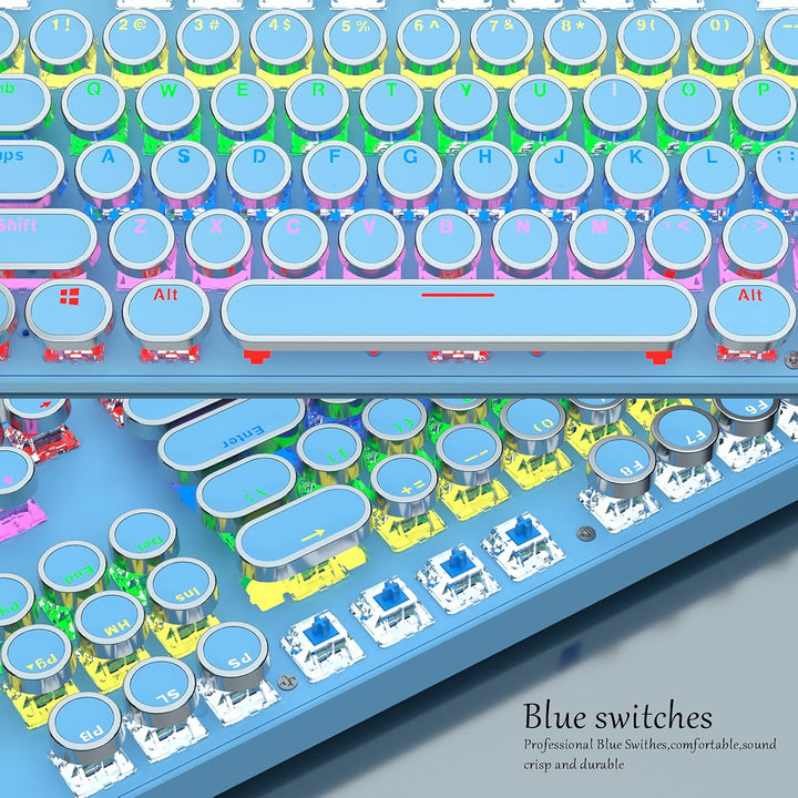 Norvo | 87-Tast Mekanisk Gaming Tastatur RGB Bakgrunnsbelyst Blå Bryter