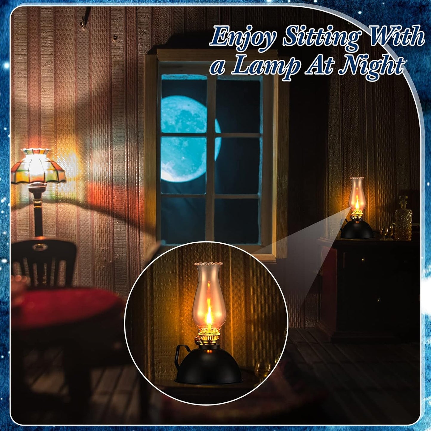 Norvo | Vintage-stil Glass & Metall Oljelamper Sett med 2 – Ardin