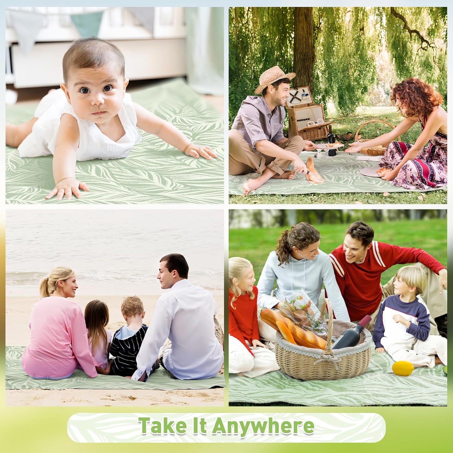 Norvo | Ekstra stor vanntett piknikteppe 200 × 200 cm med 3 lag – MeadowRest