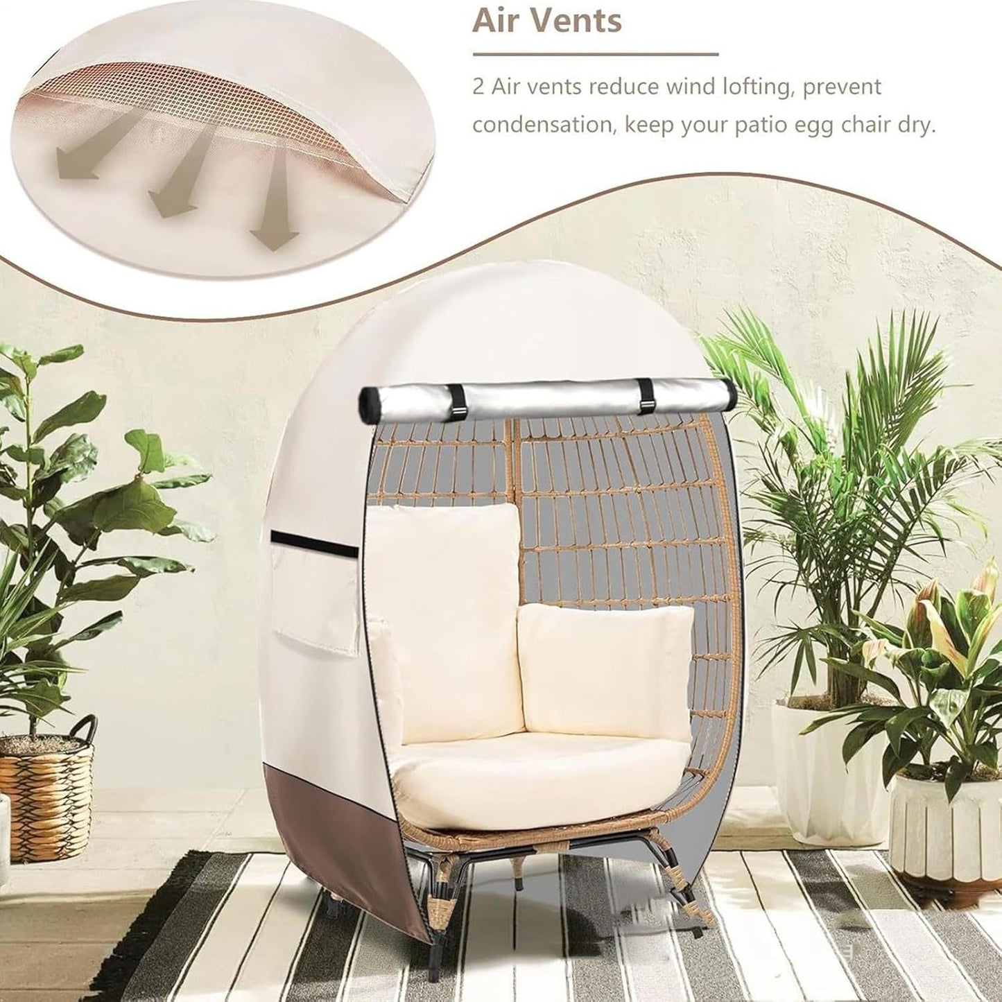 Frendorf | Vanntett Egg Stol Trekk med Dobbel Glidelås – Solara