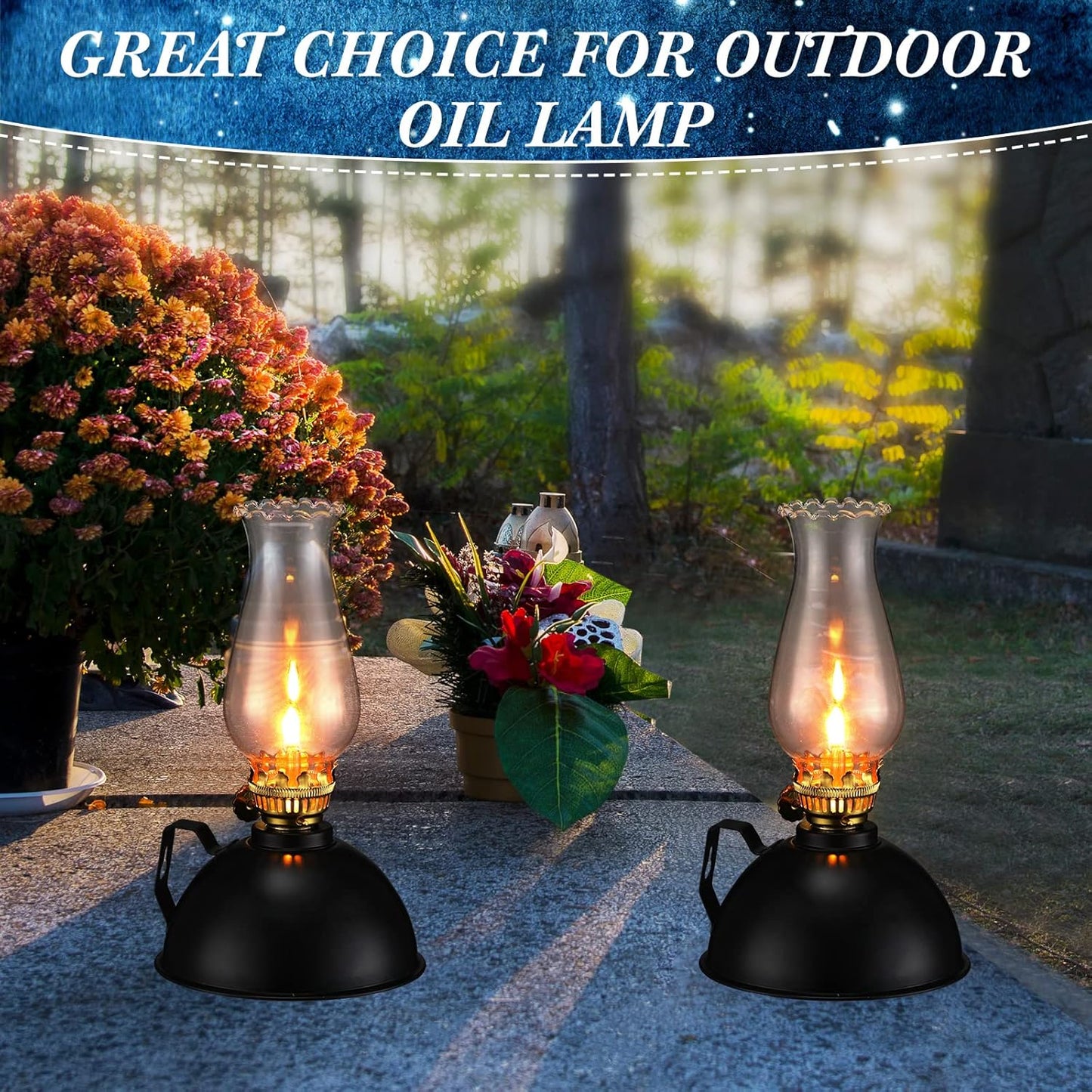 Norvo | Vintage-stil Glass & Metall Oljelamper Sett med 2 – Ardin