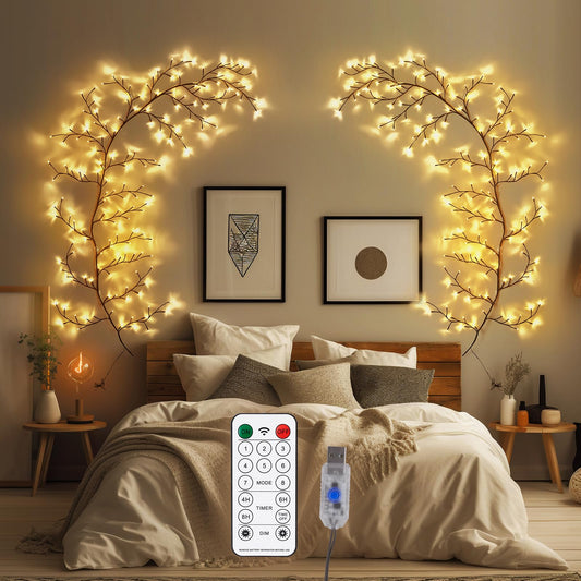 Norvo | Ycoisini Fortryllet Pil Vine Lys For Hjemmedekorasjon Med 160Leds, 8.2Ft Veggdekorasjonslys Med 8 Fjernkontrollmoduser (Brun