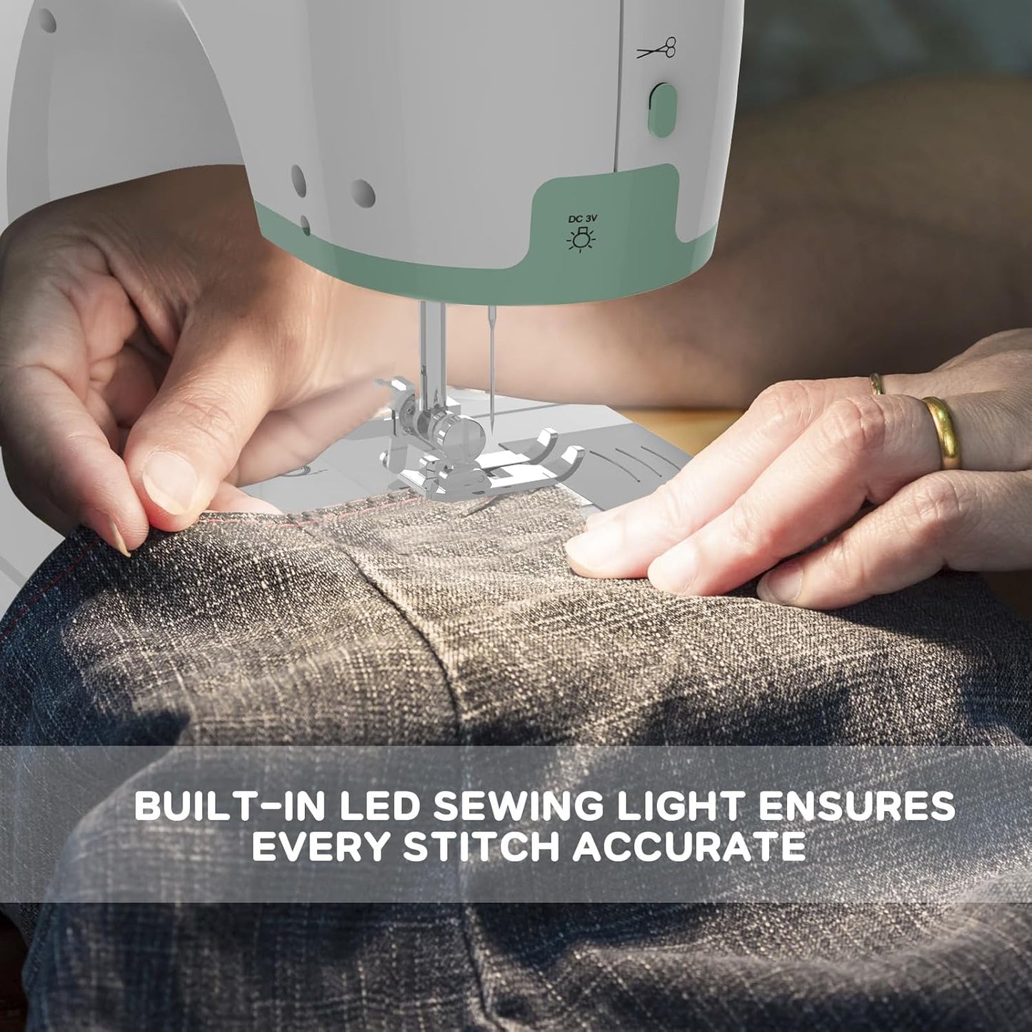 Norvo | Bærbar symaskin med 12 sting og forlengelsesbord – StitchPro