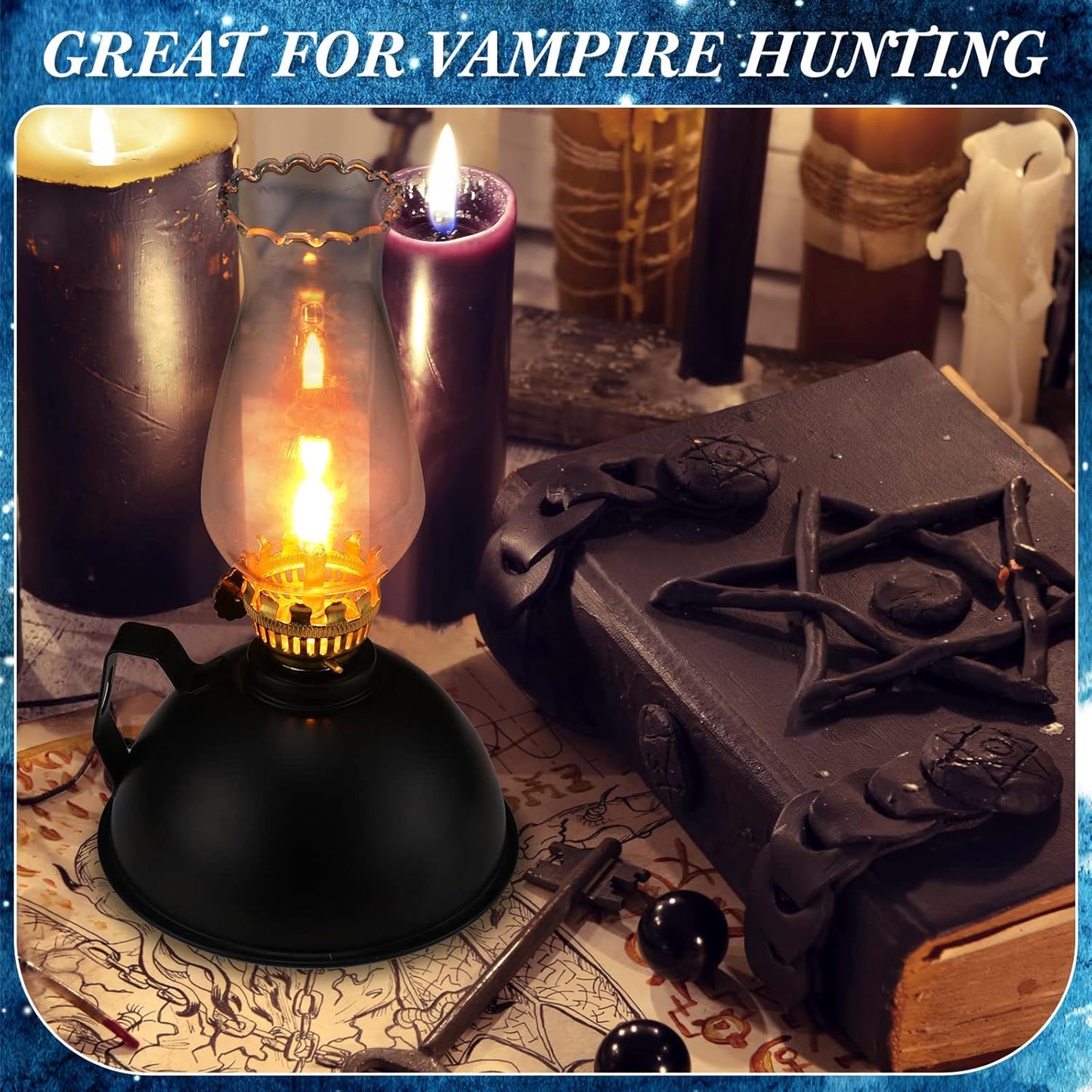 Norvo | Vintage-stil Glass & Metall Oljelamper Sett med 2 – Ardin