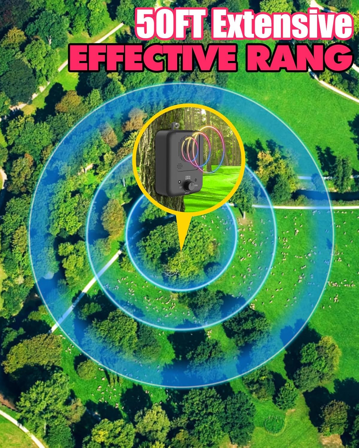 Frendorf | Oppladbar ultralyd anti-barking enhet med 50 fot rekkevidde – Calvero