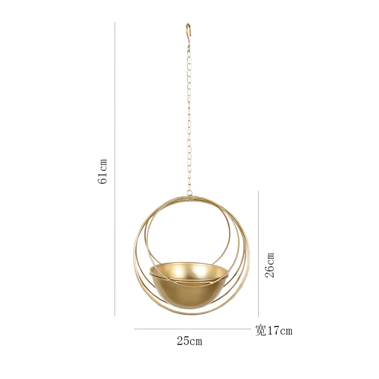 Norvo | Dekorativ jernhengende blomsterkrukke - Svingende veggplantekurv for hjemmet