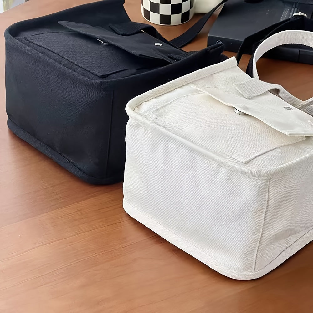 UrbanEase Canvas Slingbag – Hvit skulderveske med magnetlukking og justerbar stropp | Norvo