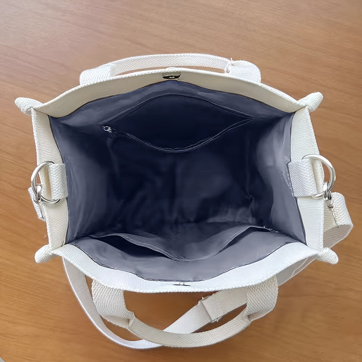 Norvo | UrbanEase Canvas Slingbag – Hvit skulderveske med magnetlås og justerbar stropp
