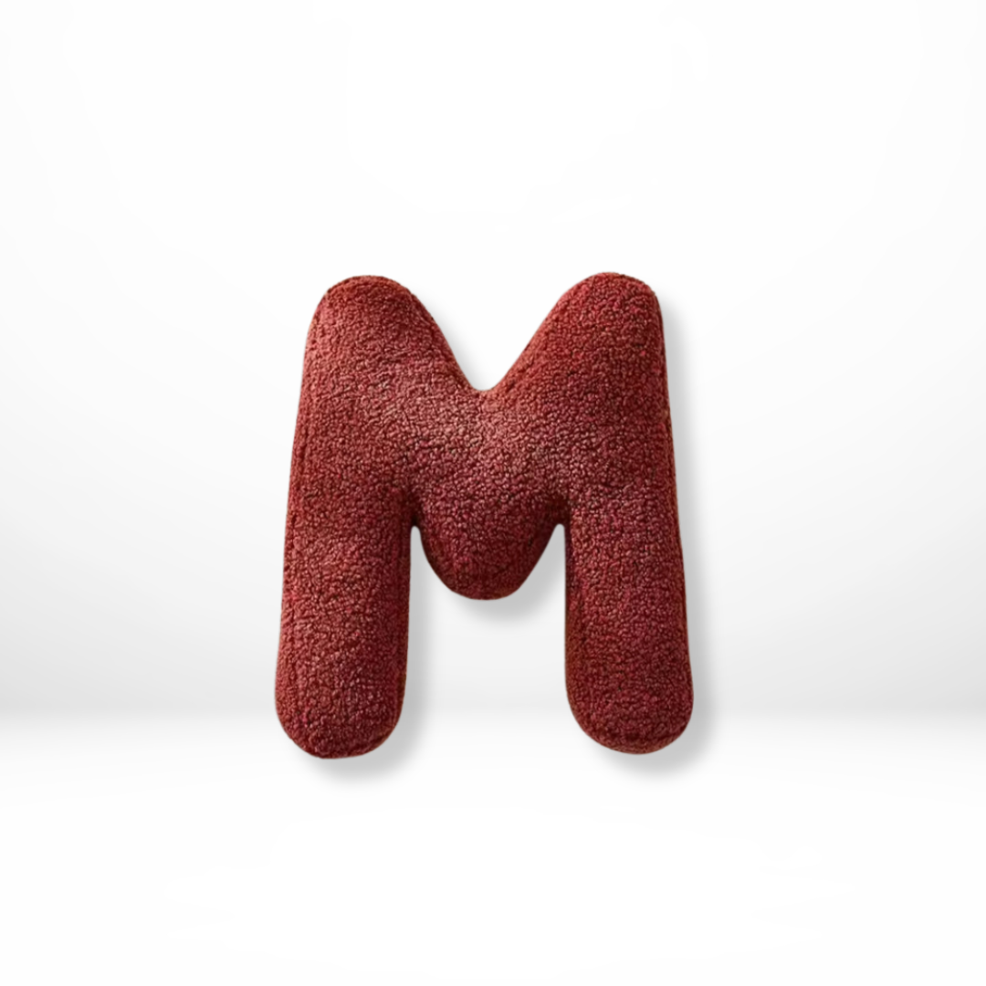 Norvo | Alfabetpute Velura – Myk fløyelsdekorativ pute i hver bokstav av alfabetet