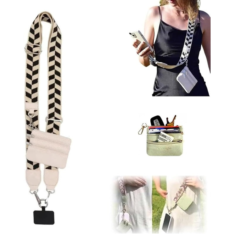 Norvo | Stilig Crossbody Telefon Lanyard med Avtakbar Mini Lommebok