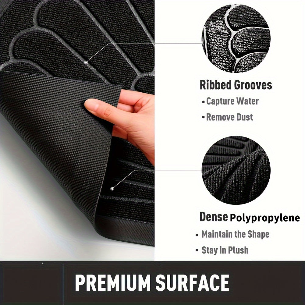 Norvo | Halvrund dørmatte gummi – Slitesterk og skridsikker for innendørs og utendørs