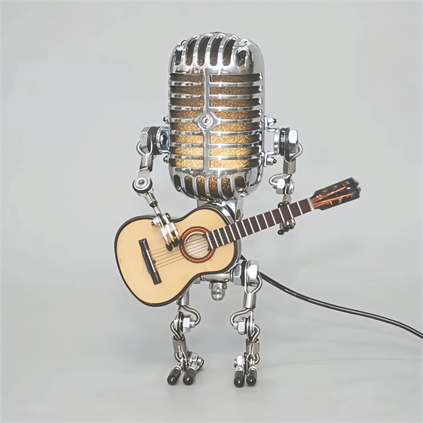 Norvo | Bordlampe Robot Skulptur Metall Guitar Lys