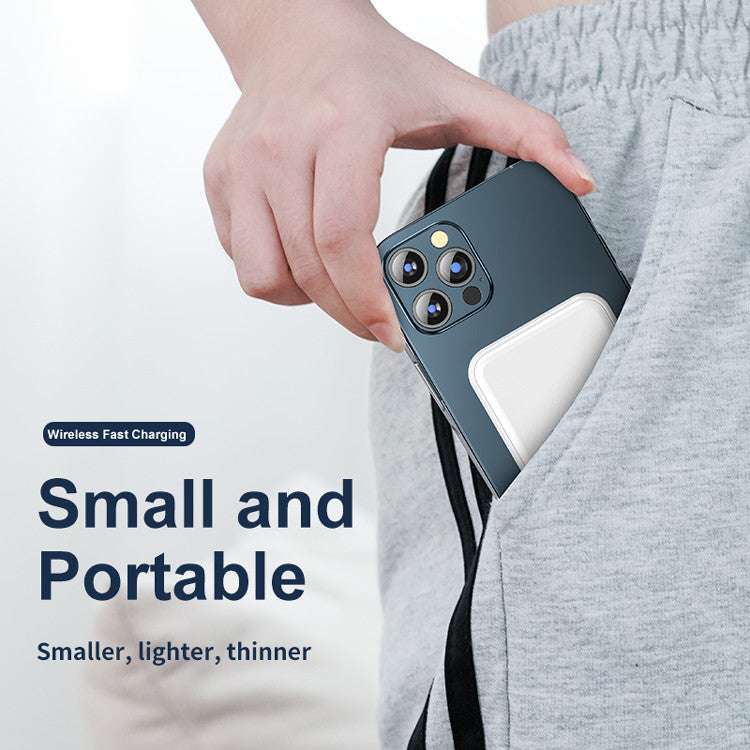 Norvo | Magnera Magnetisk Power Bank 5000 mAh | Kompatibel med iPhones | USB Utgang 5 V/2.1 A | Kompakt & Stilig