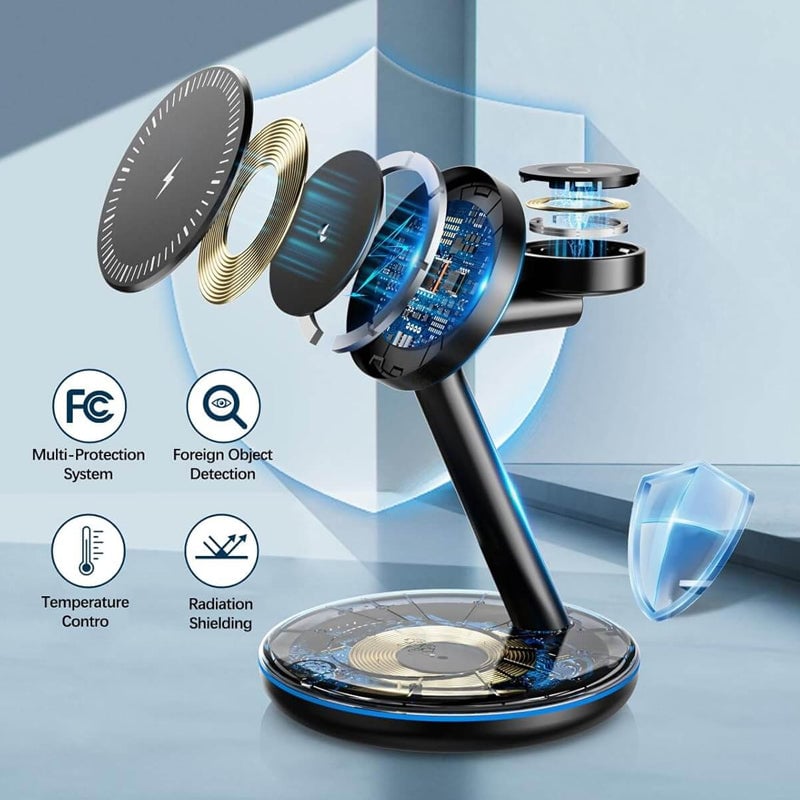 Norvo | Sammenleggbar magnetisk 3-i-1 trådløs lader