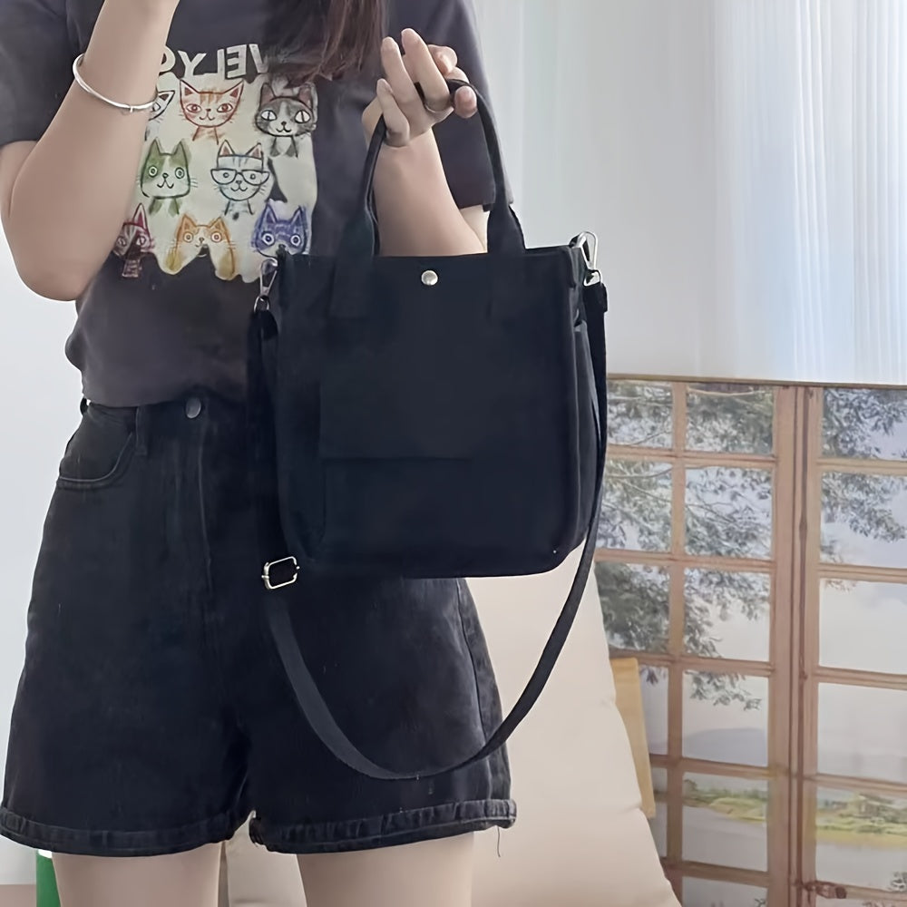UrbanEase Canvas Slingbag – Hvit skulderveske med magnetlukking og justerbar stropp | Norvo