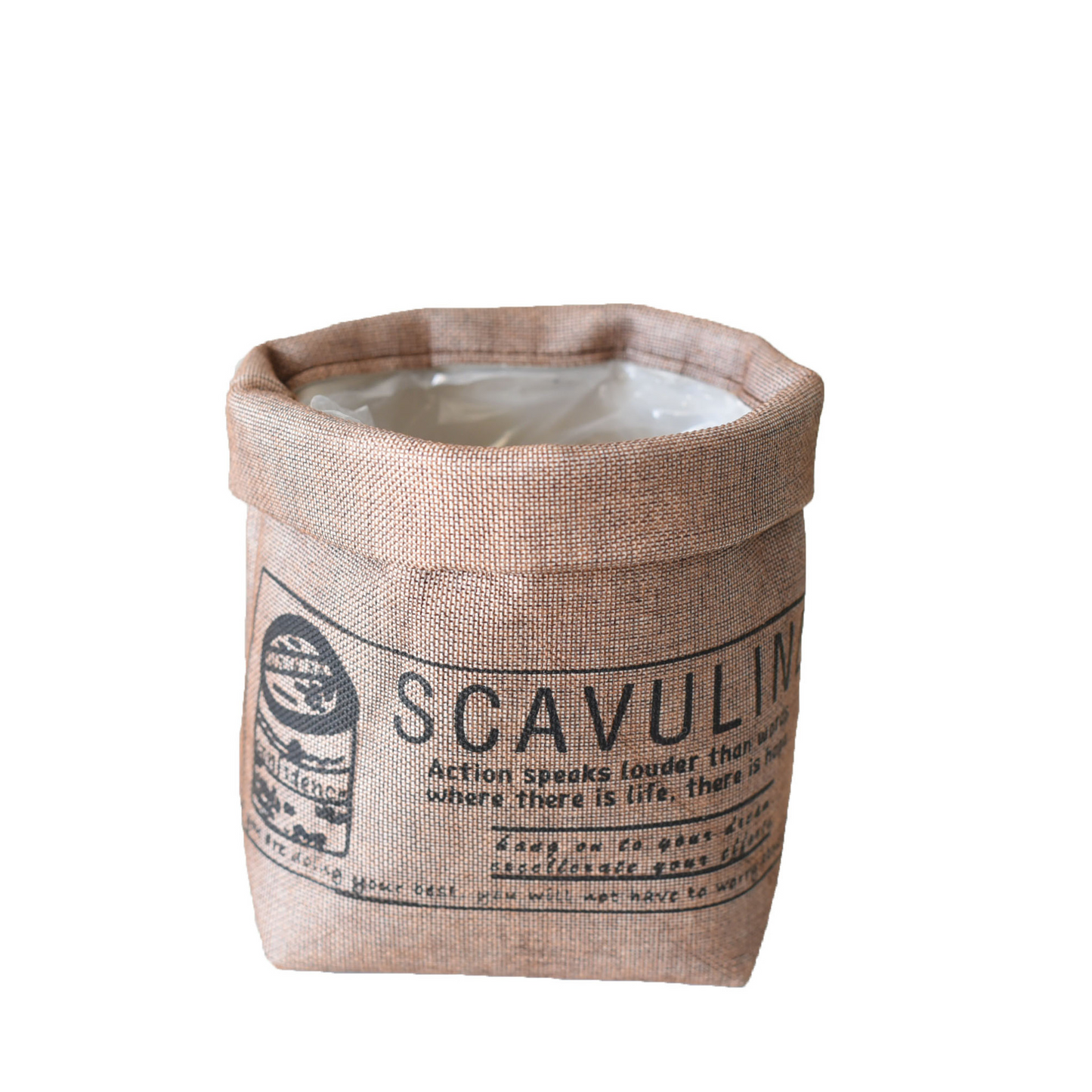 Norvo | Dekorativt tekstil plantekrukke med trykk – Allsidig oppbevaringskrukke for planter og dekor