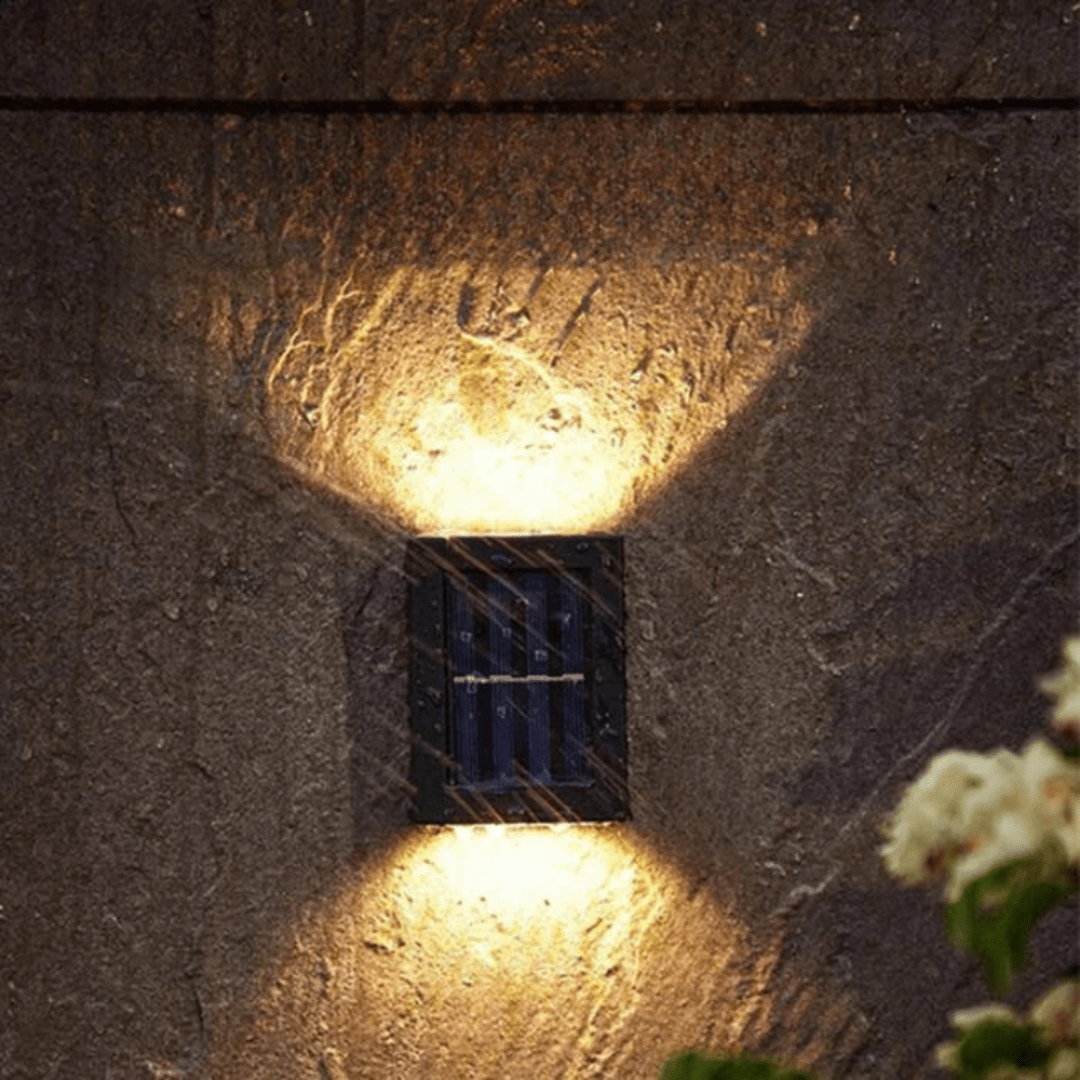 Norvo | Solar-Wandleuchte | Kabellose wetterfeste LED-Beleuchtung | Warmweiß
