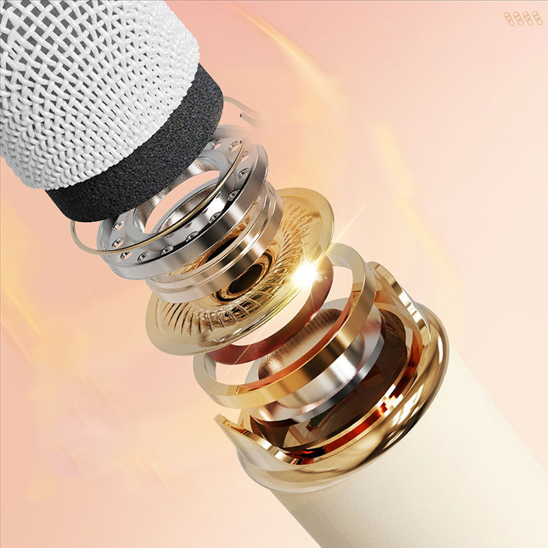 Mini Karaoke-maskin og Bluetooth-høyttaler med trådløs mikrofon