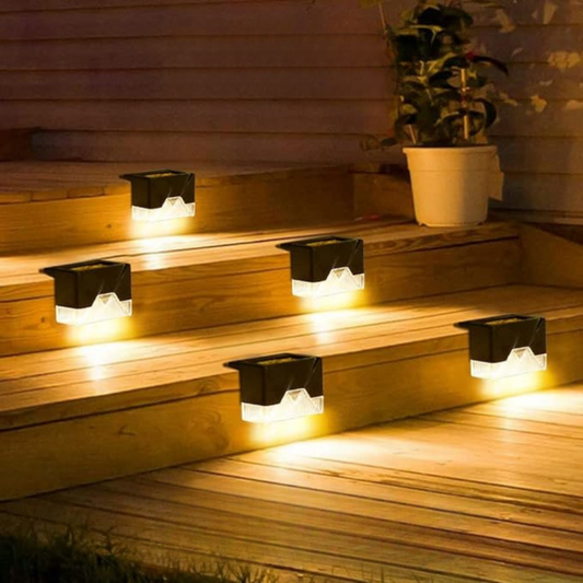 Norvo | Selvklebende sol ute lys - Vanntette veggmonterte LED trinnlamper for hager, terrasser og gangveier