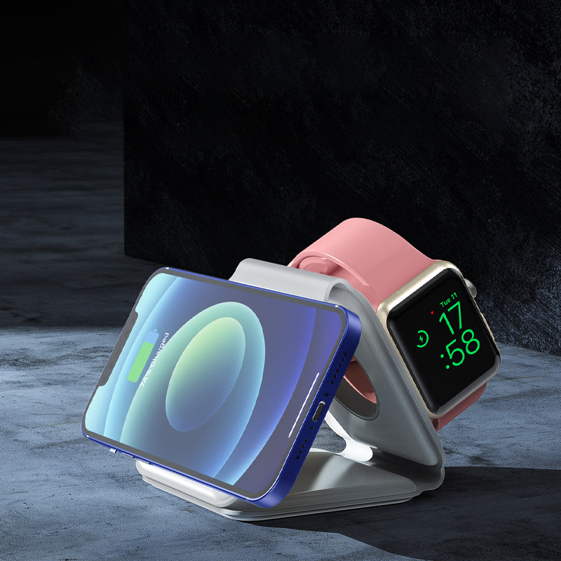 Norvo | Faltbar 3-i-1 trådløs ladestasjon