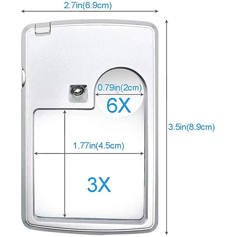 Norvo | LED Korttype Forstørrelsesglass for Lesing
