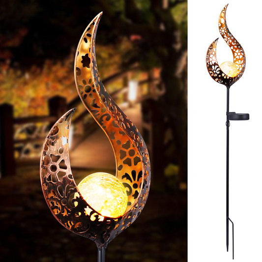 Norvo | Solhagen Lys laget av Metall – Vanntett LED Design i Måne, Flamme, Sol eller Stjerneform