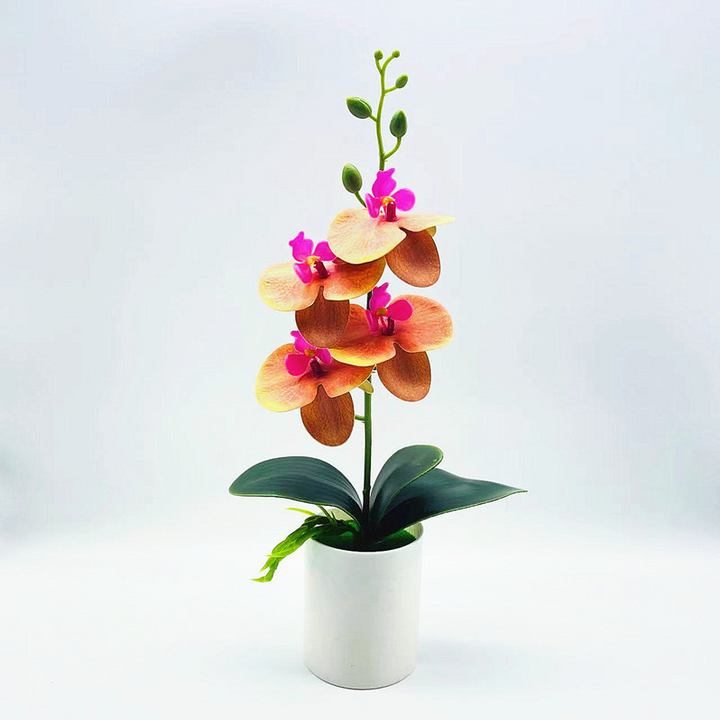 Norvo | Kunstig Orkidéblomst – Dekorativ Kunstig Plante for Stue og Borddekorasjon