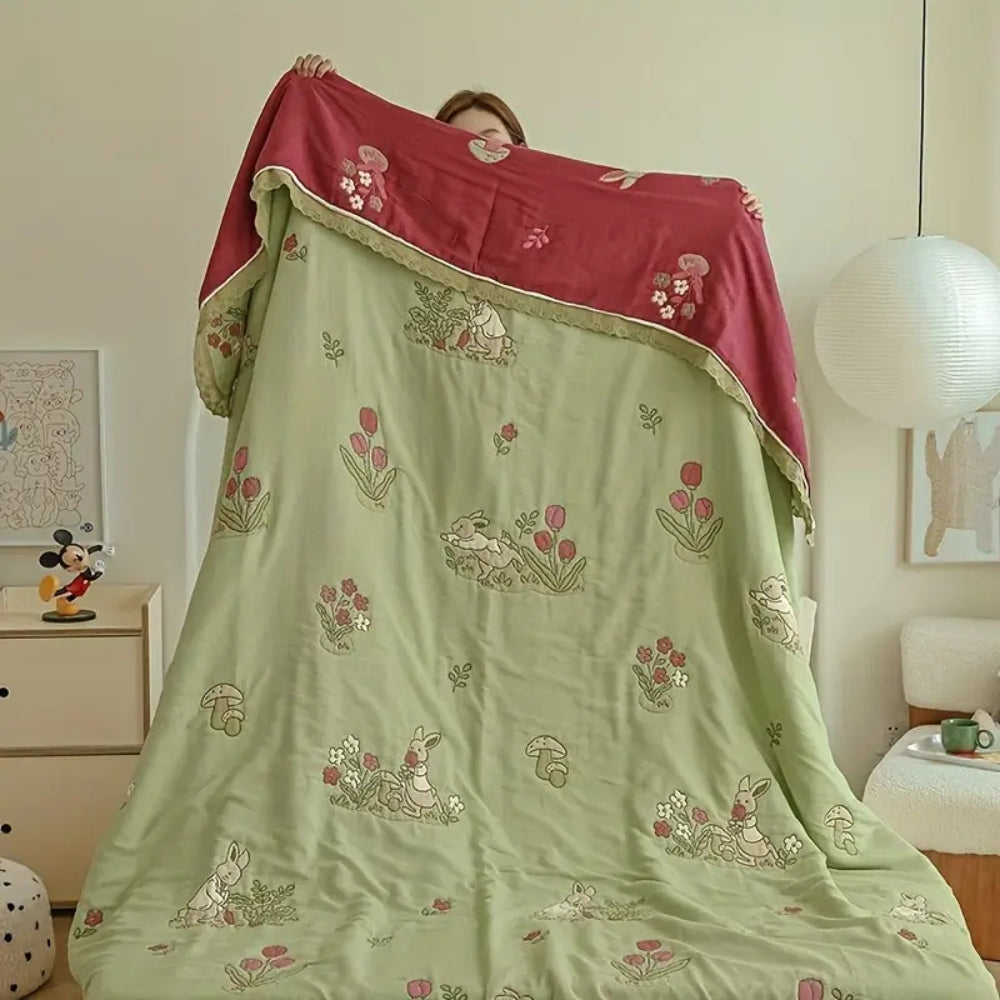 Norvo | Bestemt Kanin Blomster Bomull Teppe