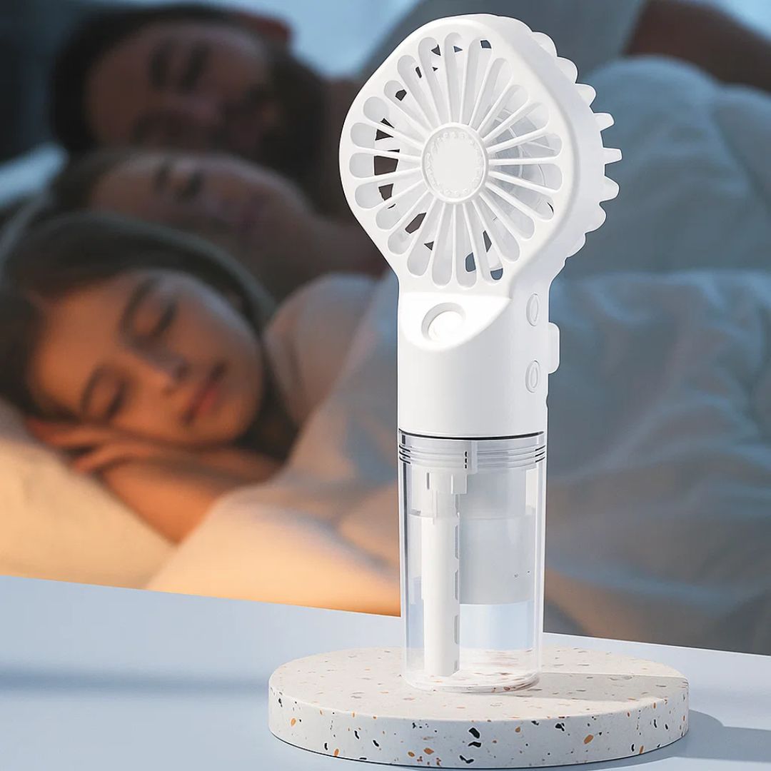 Bærbar kjøle spray med tåke – Gjennomsiktig tank – USB-ladbar – Slå varmen og hold deg kjølig utendørs Norvo