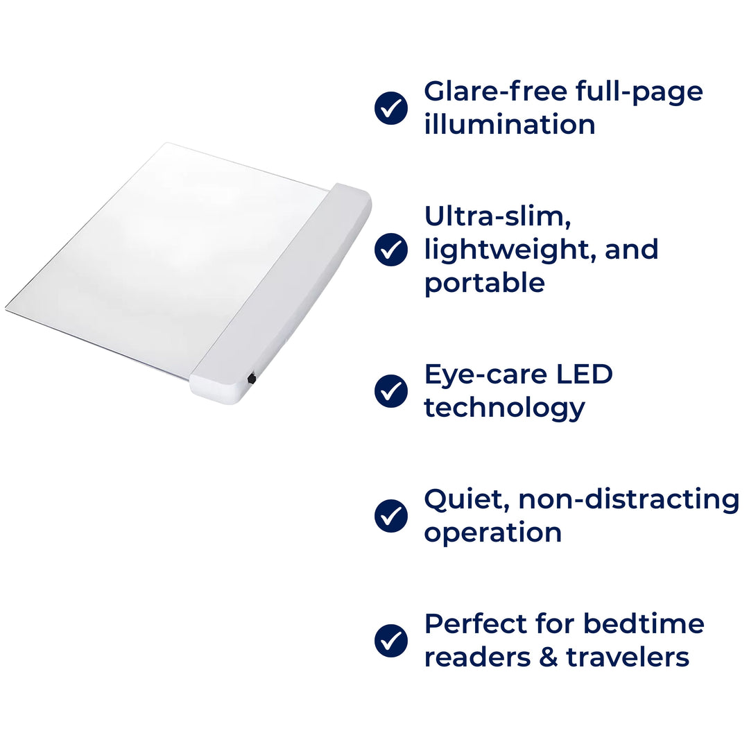 PageGlow | Flat LED Boklys – Blendingfritt Fullside Belysning – Slank Bærbar Design – Øyevennlig for Reisende & Sengetidslesere Norvo