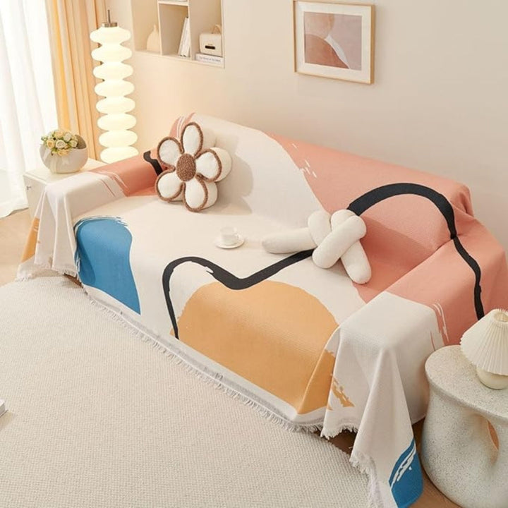 Norvo | Lumiere Abstract Tasseled Sofa Cover