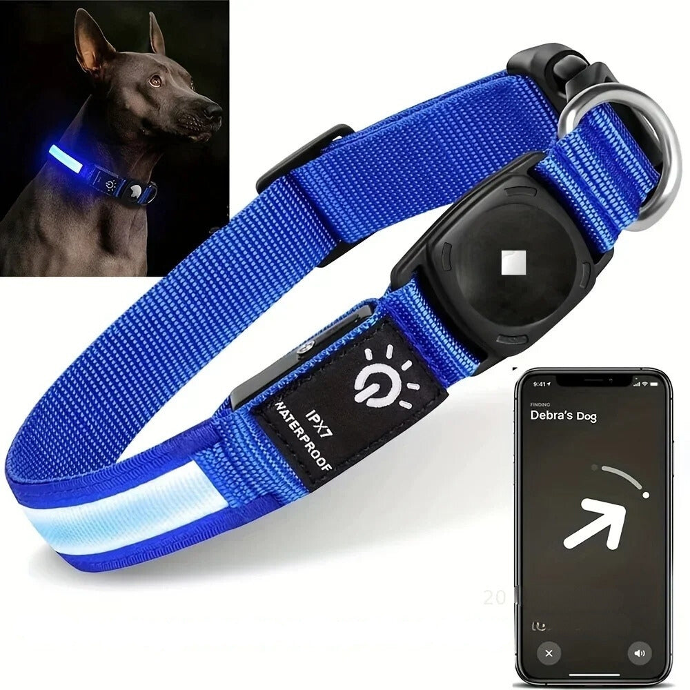 Norvo | Blinkende Hundehalsbånd – Vanntett LED Lysende Hundehalsbånd med USB Oppladbart Lys, Hundehalsbånd Belyst for Natt Sikkerhet, Alle Størrelser